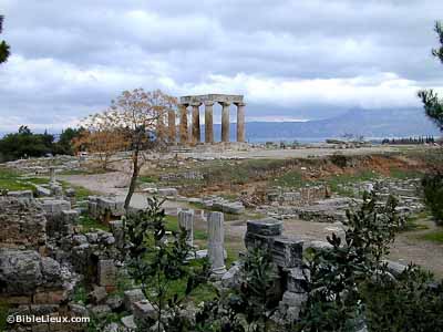Corinthe, Temple d'Apollo et excavations
